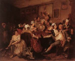 William Hogarth. La Orgía. La carrera del libertino. Escena 3. c. 1735. Sir John Soane´s Museum. Londres.