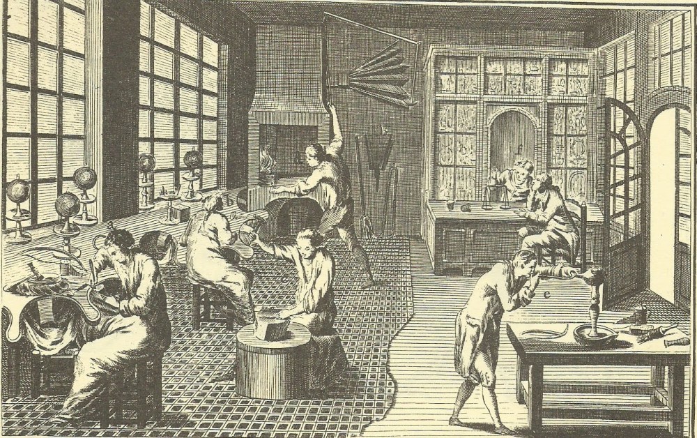 Diderot y D'Alembert. “Taller de Joyería”. Enciclopedia francesa . Hacia 1751 y 1772.