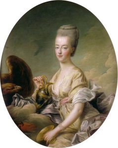 Françoise- Hubert Drouais, Maria Antonieta delfina de Francia, retratada como Hébé. 1773. Museo Condé. Castillo de Chantilly.