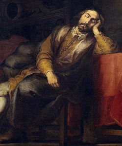 Bartolomé Esteban Murillo. Sueño del patricio. Detalle patricio. Hacia 1663. Museo del Prado. Madrid.
