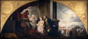 Murillo. Visita del patricio Juan al Papa Liberio.Hacia 1663. Museo del Prado. Madrid.