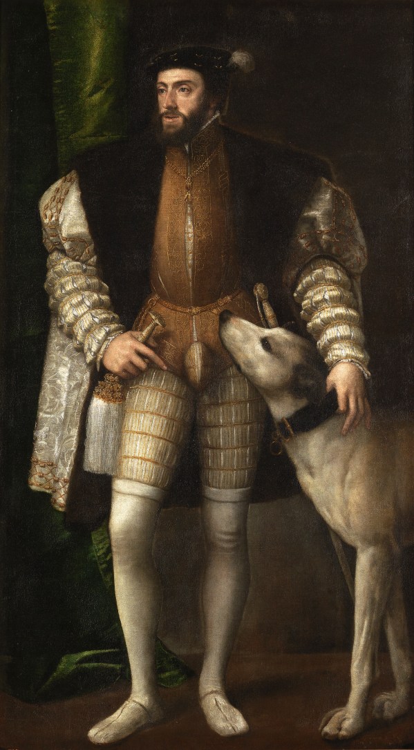 Tiziano Vecellio. Retrato de Carlos V con perro. 1533. Museo Nacional del Prado. Madrid.