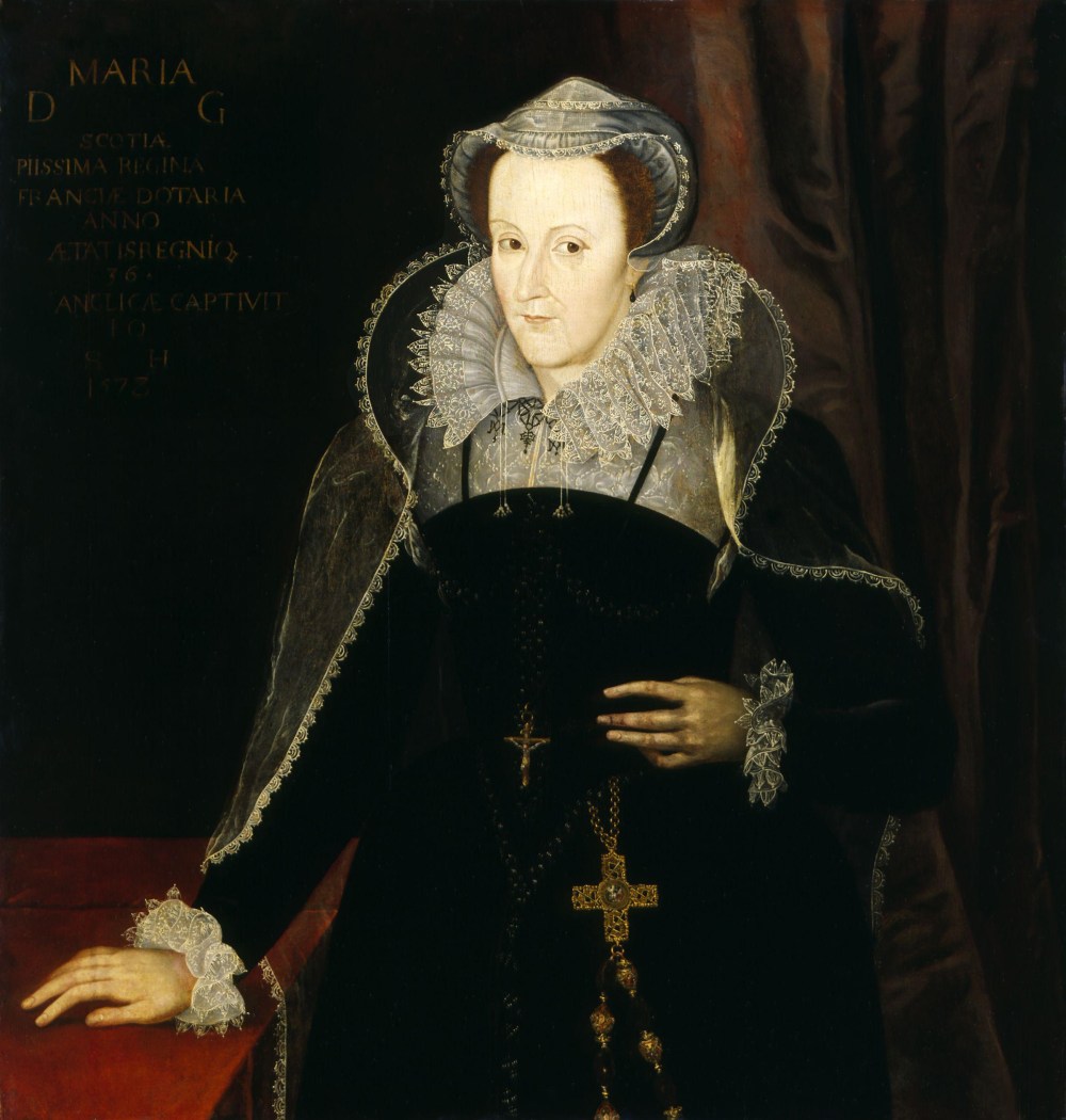 Anonimo después del retrato de Nicolas Hilliard. 1578.  María, Reina de Escocia durante su cautiverio . Este retrato es uno de muchos retratos de la reina de Escocia durante su cautiverio en Inglaterra.