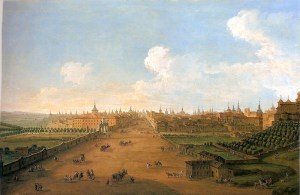 Antonio Joli. Vista de la calle de Atocha.h.1750. Casa de Alba. Madrid.