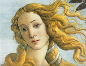 Sandro Botticelli. Nacimiento de Venus. Detalle. Fecha. Galería Uffici. Florencia
