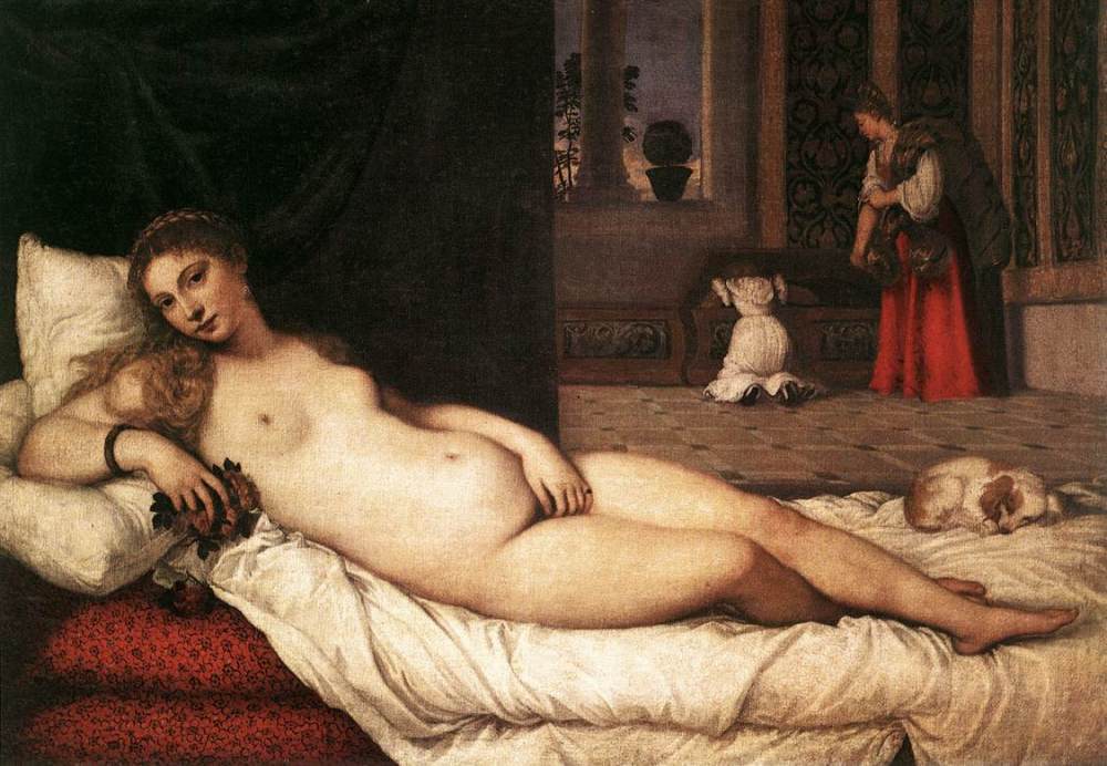 Tiziano Vecellio. La venus de Urbino. 1530. Galeria de los Uffizi. Florencia.