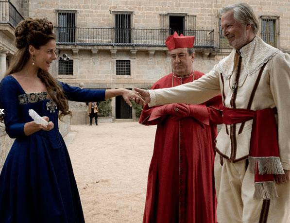 Xavier Elorriaga como Felipe IV y Miriam Gallego como la marquesa de Santillana.