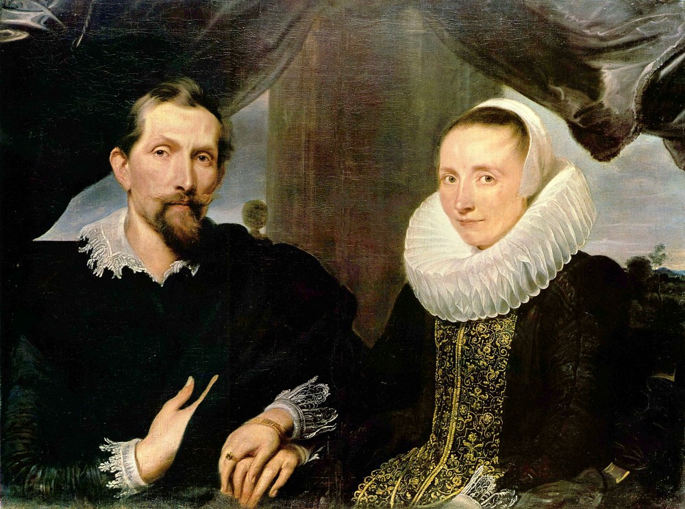 Sir Antony van Dyck. Retrato del pintor Snyders y su esposa. Hacia 1634. Museo Hesen. Kasel.