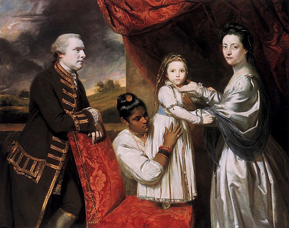 Sir Joshua Reynols. El señor Clive y su familia con una sirvienta negra. 1765. Gemäldegalerie. Berlín.