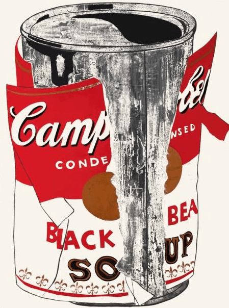 Andy Warhol. Lata grande de sopa Campbell´s rasgada. 1962. Kunstsammlung Nordrhein-Westfallen. Düsseldorf.
