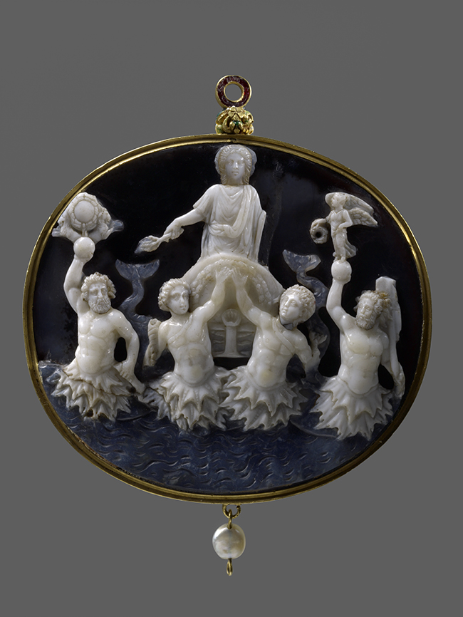 Camafeo. Alejandro tirado por tritones. Anónimo.