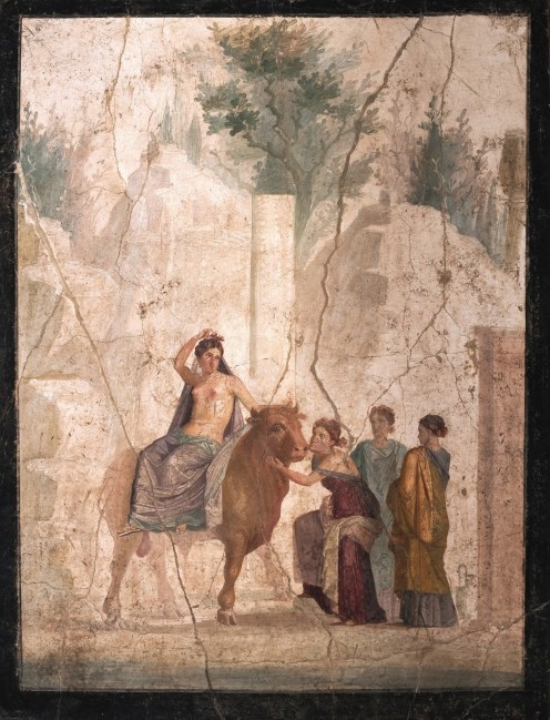 Europa y el toro. Pompeya. 25-45 d.C. Fresco. Museo Archeologico Nacional de Nápoles.