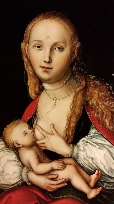 Lucas Cranach el viejo. Virgen de la leche. Cerca de 1540.