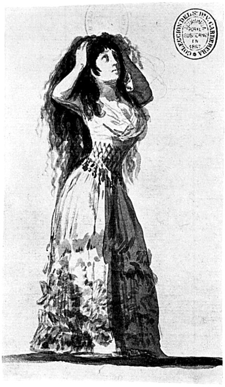 Francisco de Goya. Album de Sanlucar. La duquesa de Alba peinandose. 1796-1797. Biblioteca Nacional. Madrid.
