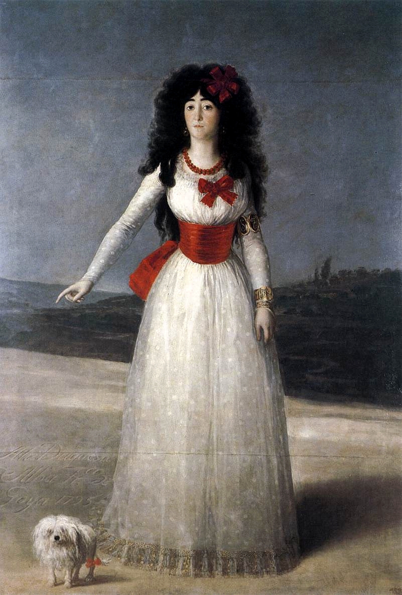 Francisco de Goya. Doña María del Pilar Teresa Cayetana de Silva Álvarez de Toledo y Silva, Duquesa de Alba. 1795. Colección Casa de Alba.