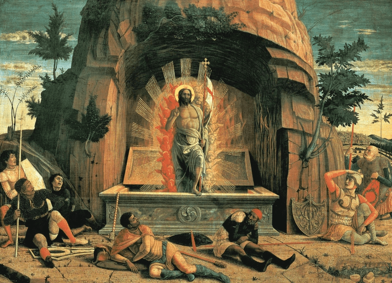 Andrea Mantegna. La Resurrección. Hacia 1457-1459. Museo de Bellas Artes. Tours.