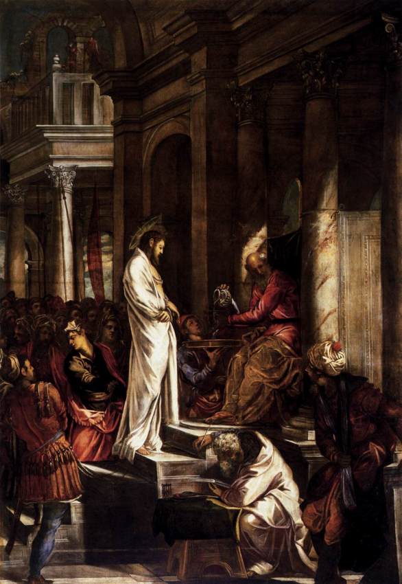 Jacopo Tintoretto. Cristo ante Pilato. Hacia 1566-1567. Scuola Grande di San Rocco. Venecia.