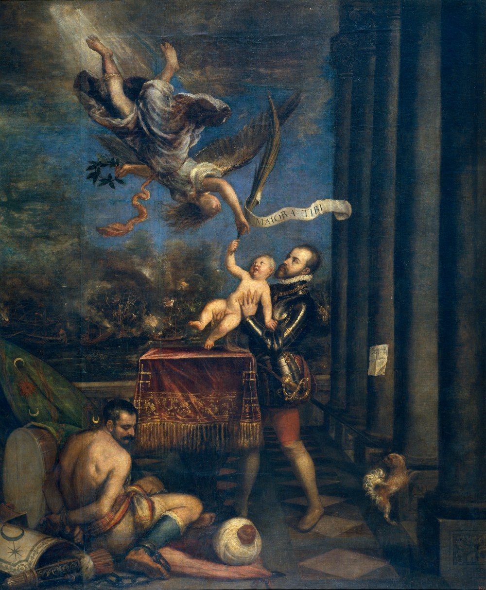 Tiziano. Felipe II ofreciendo al cielo al infante don Fernando. 1573-1575. Museo Nacional del Prado. Madrid.