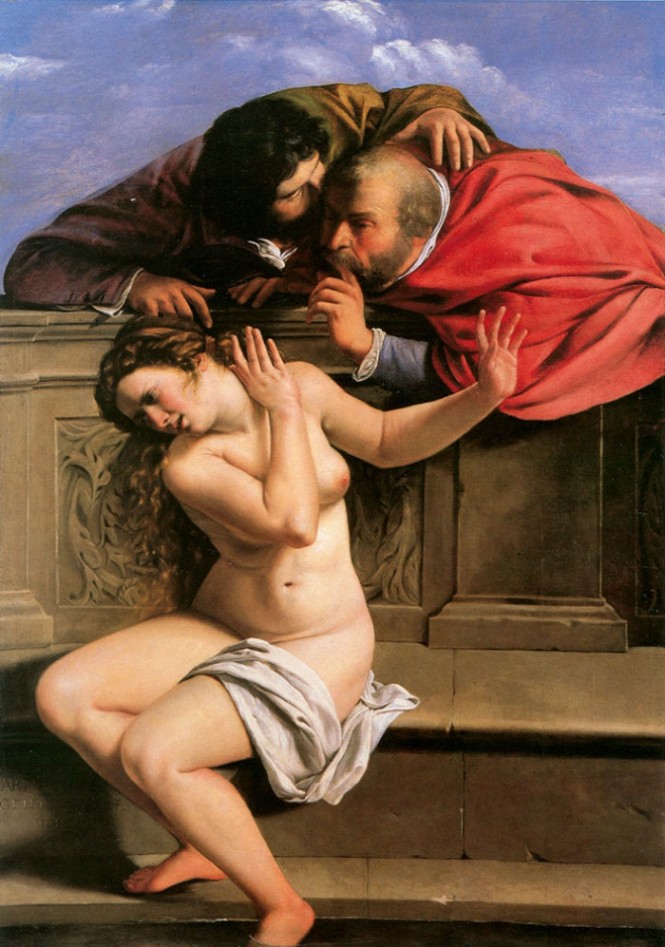 Artemisia Gentileschi. Susana y los viejos.1610. Colección Graf von Schönborn. Pommersfelden. Bavaria.