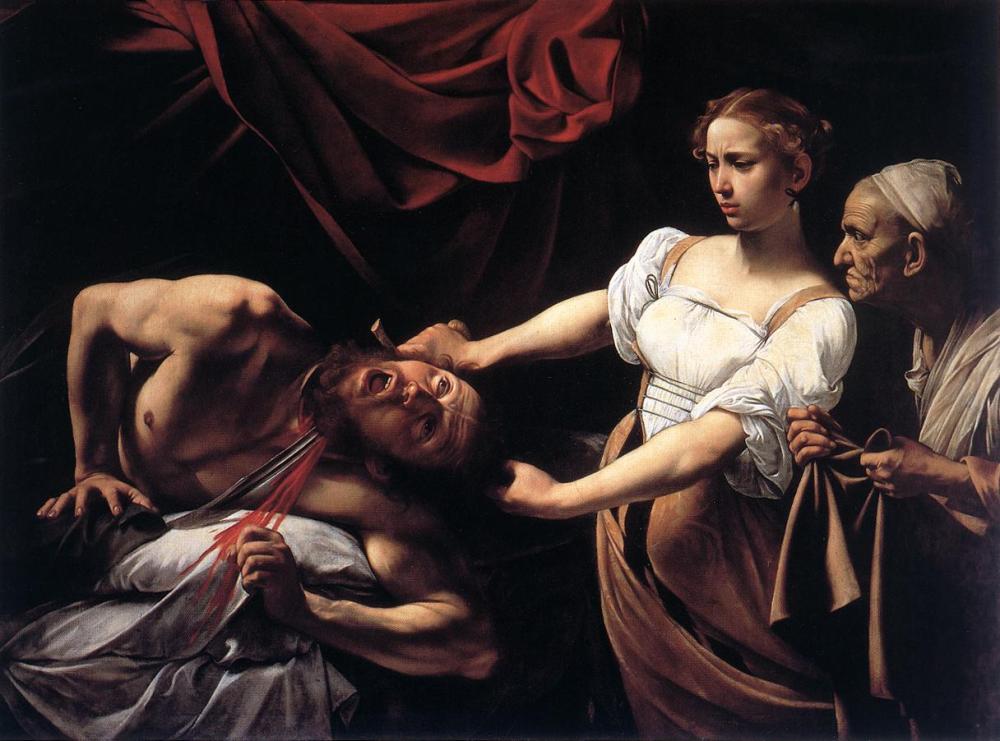 Caravaggio. Judit y Holofernes. 1598-1599. Galleria Nazionale d'Arte Antica. Palacio Barberini. Roma.