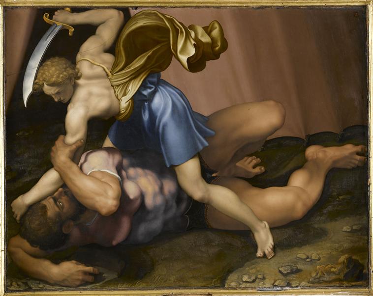 Daniele da Volterra .David matando a Goliat. Hacia 1555. Museo del Louvre.