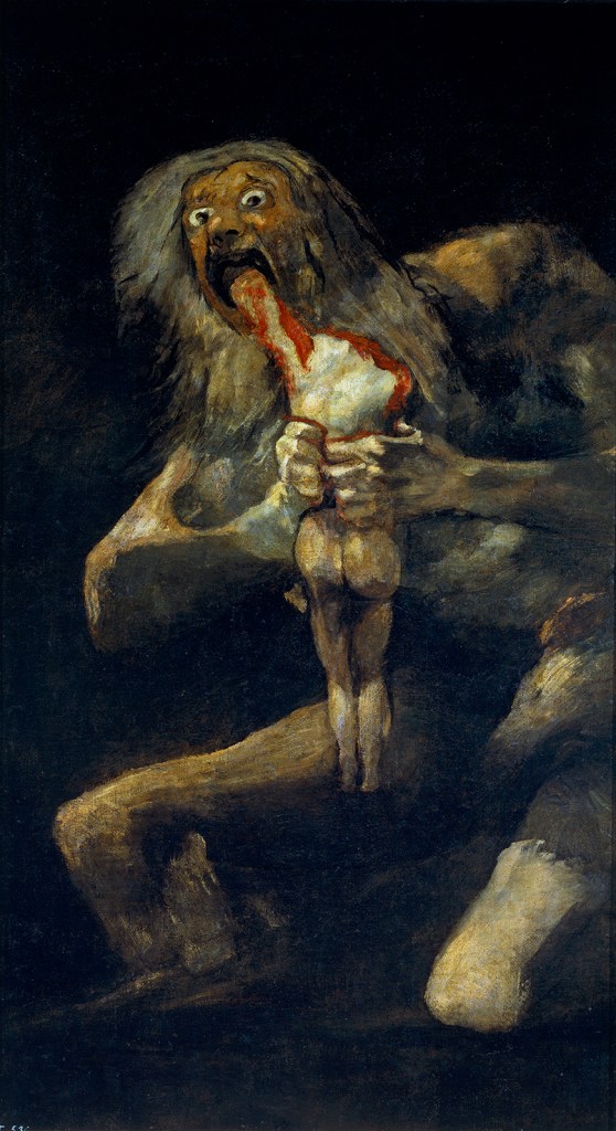 Francisco de Goya. Saturno devorando a un hijo. Hacia 1819-1823. Museo del Prado.