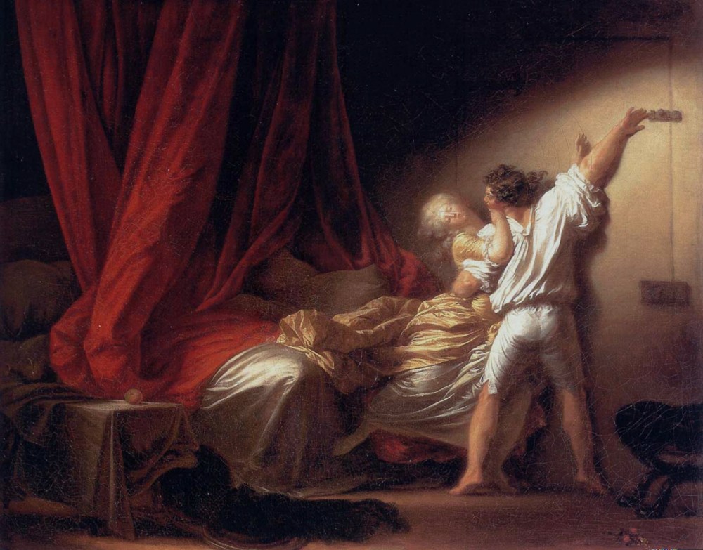Jean-Honoré Fragonard. El cerrojo. Hacia 1776-1779. Museo del Louvre. París.