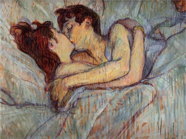Henri de Toulouse-Lautrec. En la cama- El beso. 1892. Colección particular.
