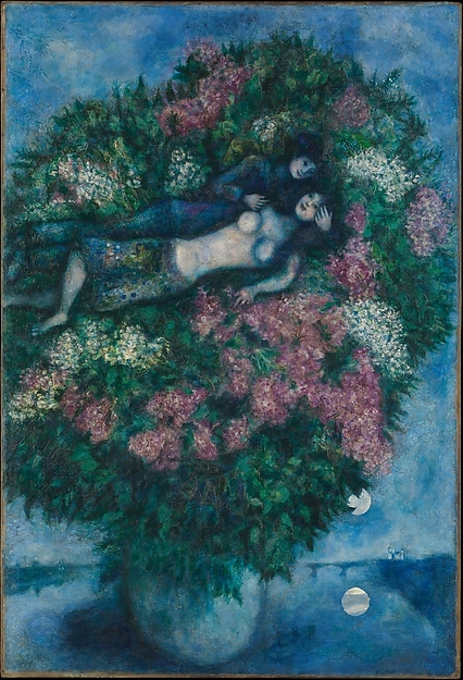 Marc Chagall. Amantes entre lilas. 1930. Metropolitan Museum.