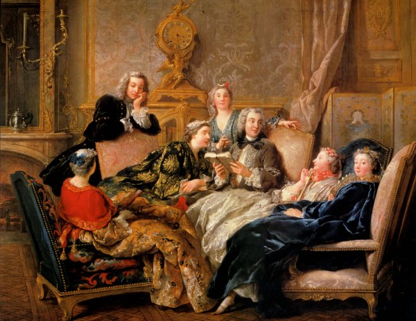  Jean-François de Troy, Lectura de Molière .Hacia 1728. Colección marqués de Cholmondeley. Houghton. EEUU.