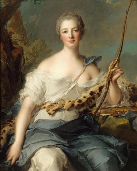Jean-Marc Nattier. Madame_de_Pompadour_como_Diana cazadora. 1746. Palacio de Versalles.