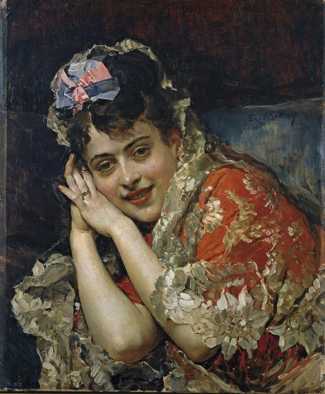 Raimundo de Madrazo. Aline Masson, con mantilla blanca. Hacia 1875. Museo del Prado. Madrid.