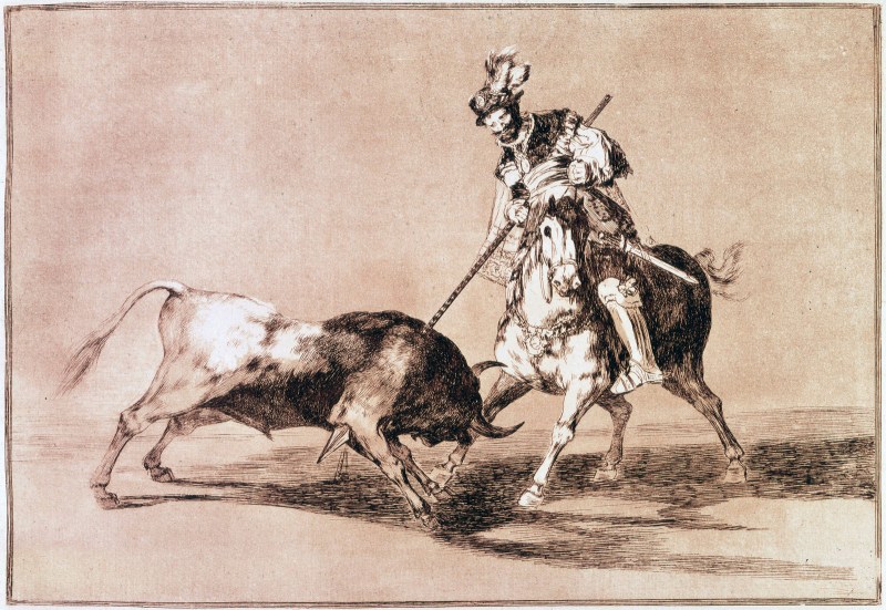 Francisco de Goya. El Cid Campeador lanceando otro toro. Tauromaquia.