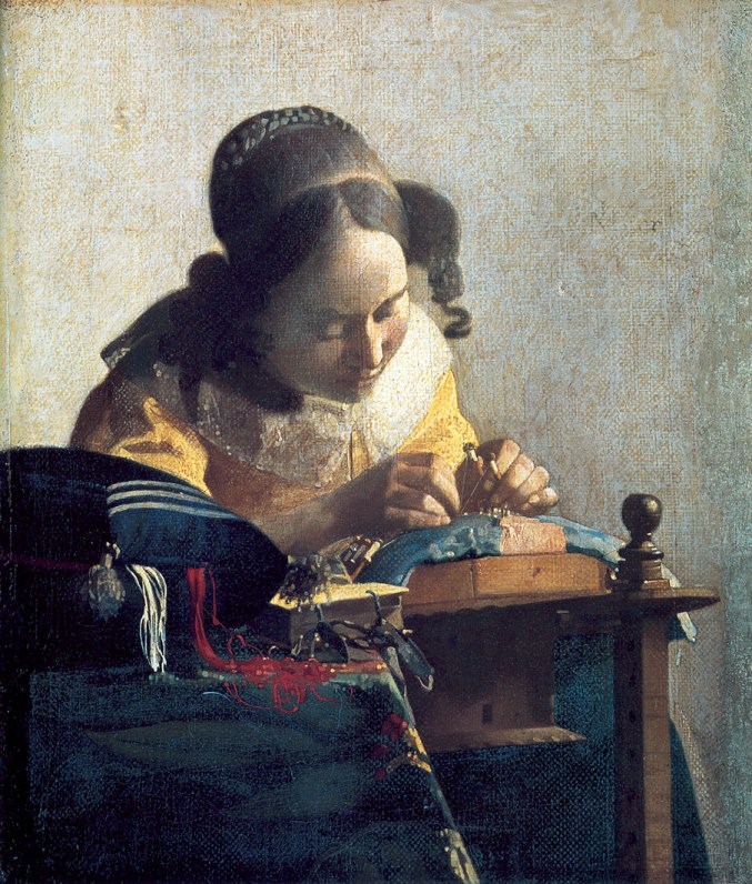 Johannes Vermeer. La encajera. Hacia 1669. Museo del Louvre. París.