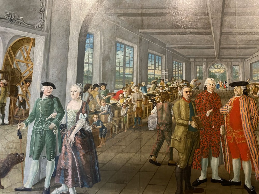 Joseph Gabriel Maria Rossetti. La fábrica de los hermanos Wetter (detalle) 1764. Museo de Arte e Historia Natural. Orange 01