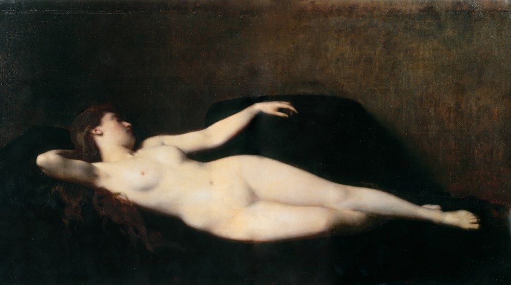 Jean-Jacques Henner. Mujer sobre un diván negro. 1865. Museo de Bellas Artes. Mulhouse.