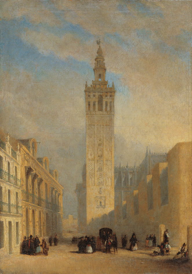 José Domínguez Bécquer. La Giralda visa desde la calle Placentines. Hacía 1836. Museo Carmen Thyssen Málaga