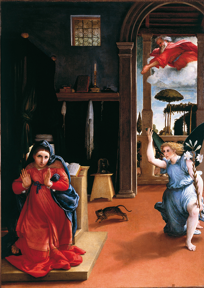 Lorenzo Lotto. La Anunciación. 1527. Pinacoteca Civica di Recanati.
