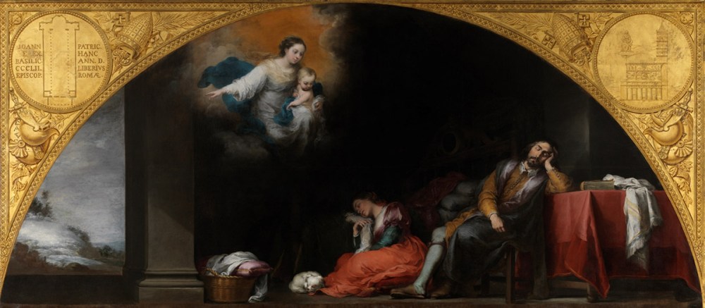 Bartolomé Esteban Murillo. Fundación de Santa María Maggiore de Roma. El sueño del patricio Juan. 1664-1665. Museo del Prado.