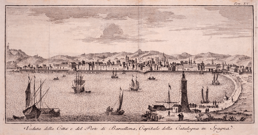 G. Albrizzi. El puerto de Barcelona. 1745. AHCB. Barcelona.