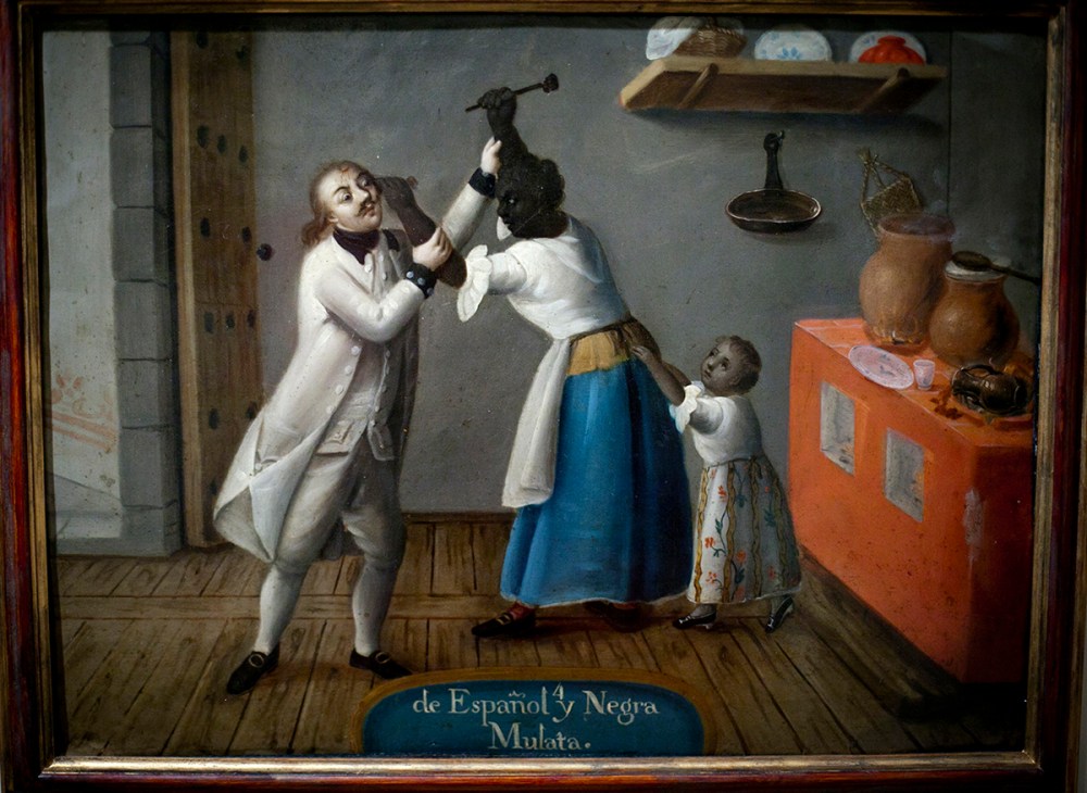 De español y negra mulata. Museo de América. Madrid.