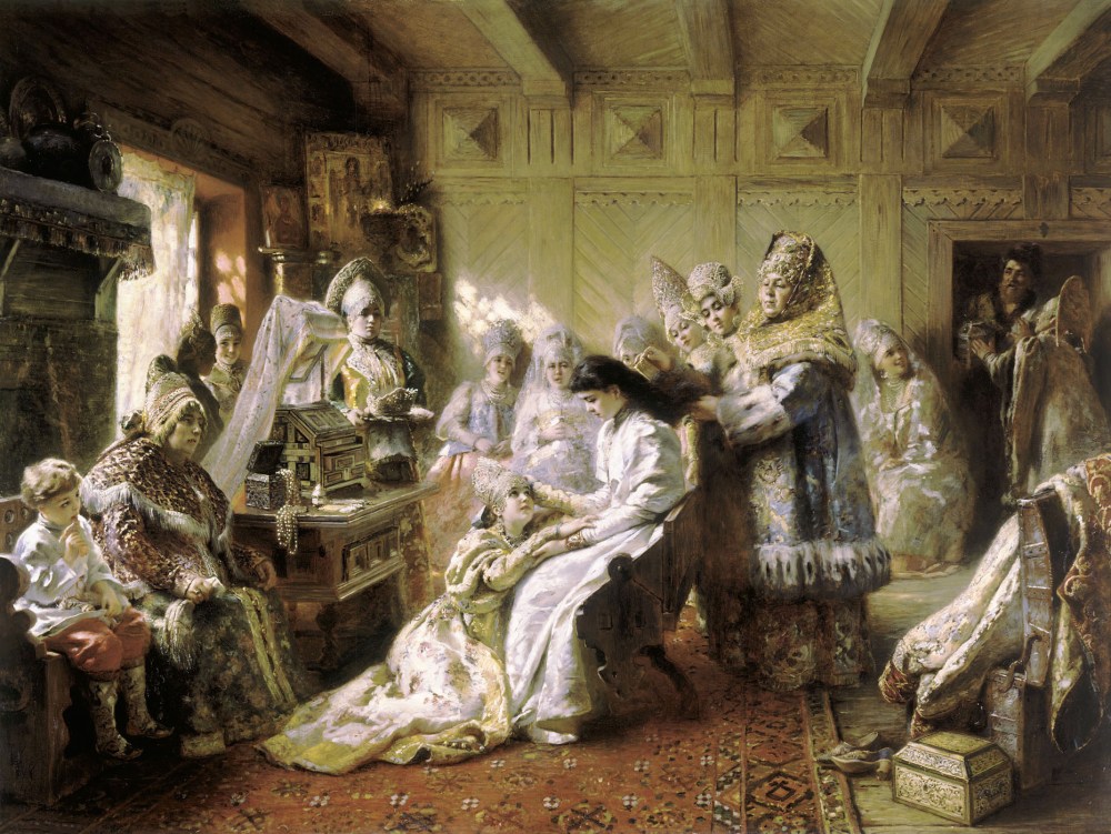 Konstantin Makovsky. El atuendo de la novia rusa. 1884.