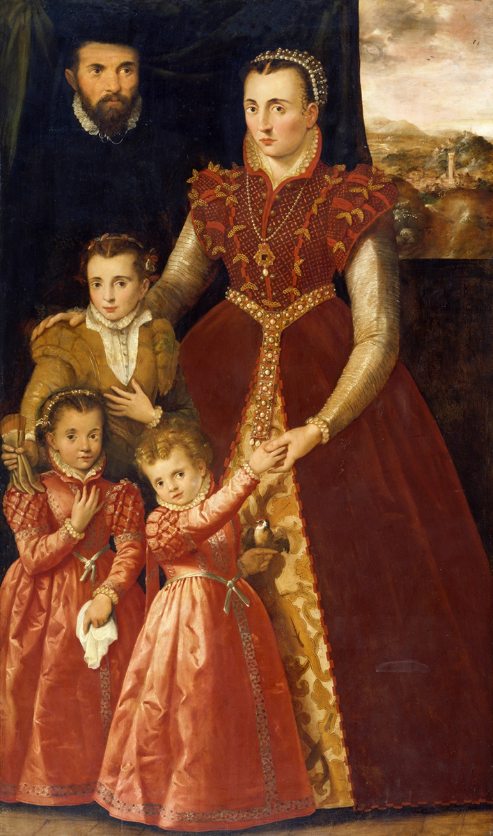 Anónimo. Retrato de dama con sus hijos. Siglo XVI. Museo Nacional del Prado.