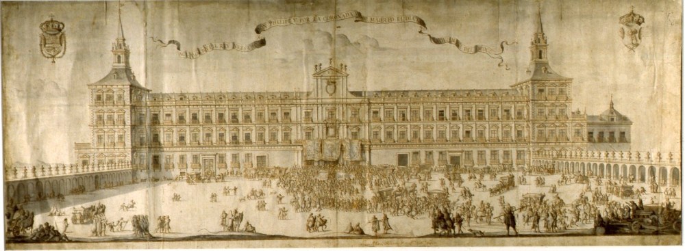 Filippo Pallota. Fachada del Alcázar de Madrid, 1704. Museo de Historia. Madrid.