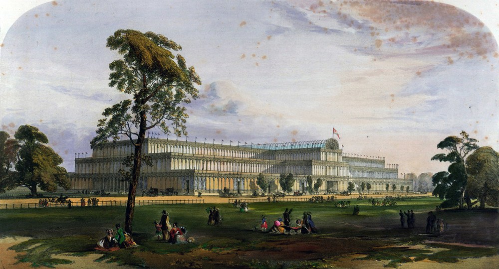 Crystal Palace desde el Noreste. Comprehensive Pictures of the Great Exhibition of 1851. Dickson. 1851.