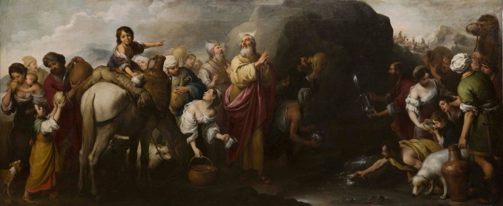 Bartolomé Esteban Murillo. Moisés haciendo brotar el agua de la roca de Horeb.1667-1670. Hospital de la Caridad. Sevilla.