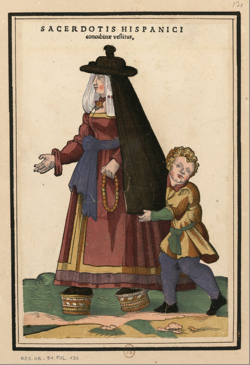 Roger de Gaignières. Ensemble de gravures de costumes espagnols du XVIe siècle. 1660.