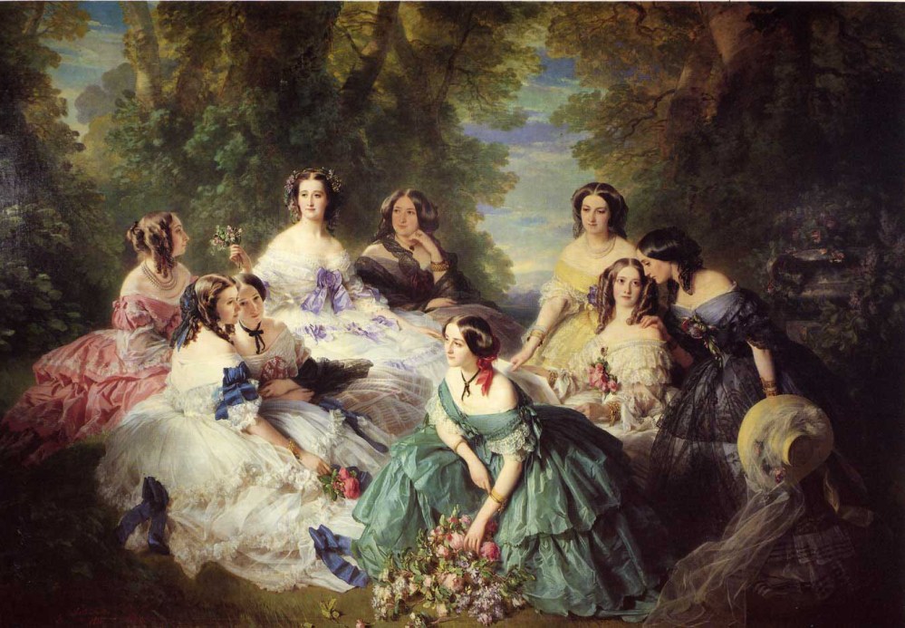 Franz Xaver Winterhalter. La emperatriz Eugenia rodeada por sus damas de honor. 1855. Museo del Segundo Imperio Palacio de Compiègne.