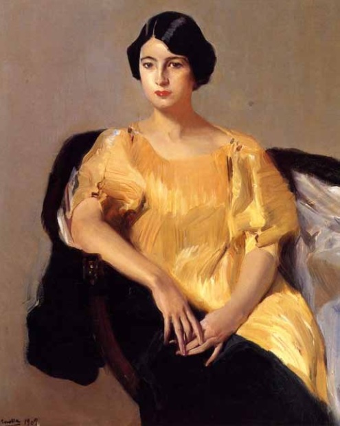 Joaquín Sorolla. Elena vestida con túnica amarilla. 1909. Colección particular.