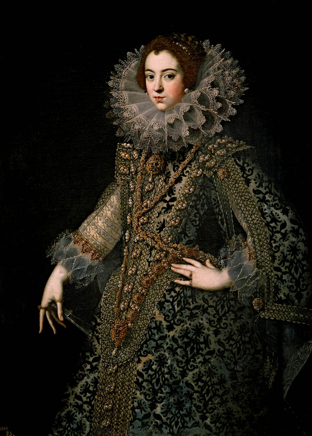 Anónimo. Isabel de Borbón, reina de España, primera esposa de Felipe IV. Hacia 1620. Museo Nacional del Prado. Madrid.